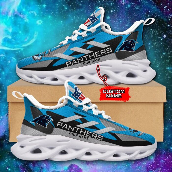 Carolina Panthers Personalized NFL Max Soul Sneaker Ver 1