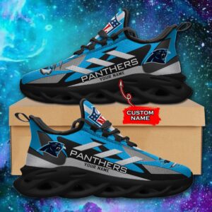 Carolina Panthers Personalized NFL Max Soul Sneaker Ver 1