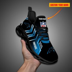 Carolina Panthers Personalized NFL Metal Style Design Max Soul Shoes