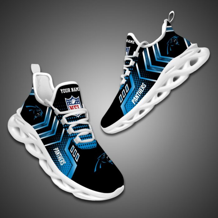 Carolina Panthers Personalized NFL Metal Style Design Max Soul Shoes