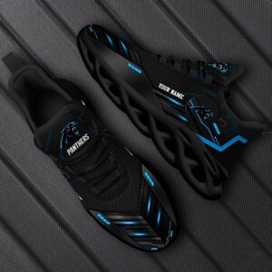 Carolina Panthers Personalized NFL Sport Black Max Soul Shoes