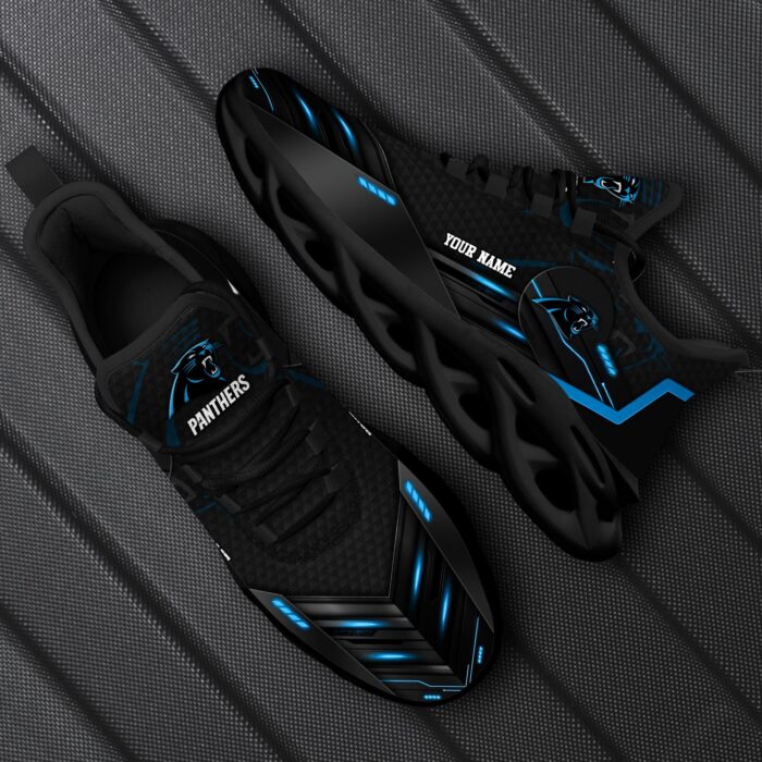 Carolina Panthers Personalized NFL Sport Black Max Soul Shoes