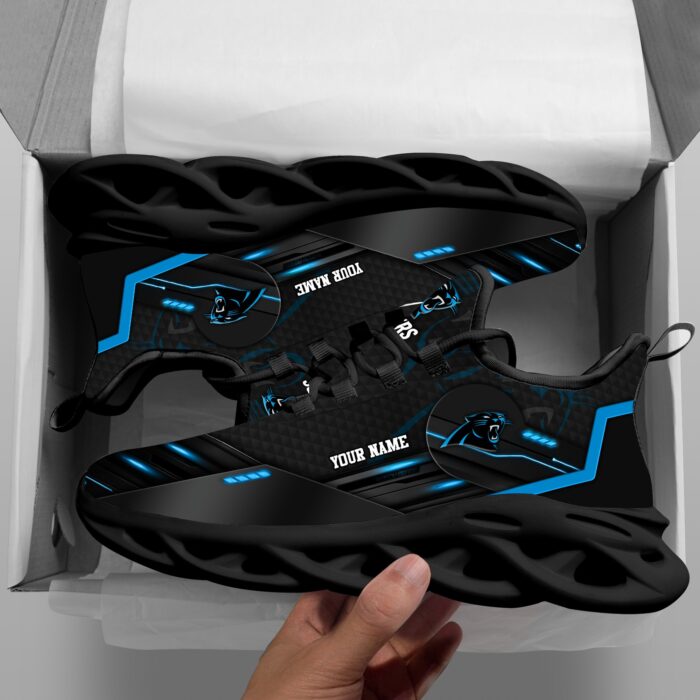 Carolina Panthers Personalized NFL Sport Black Max Soul Shoes