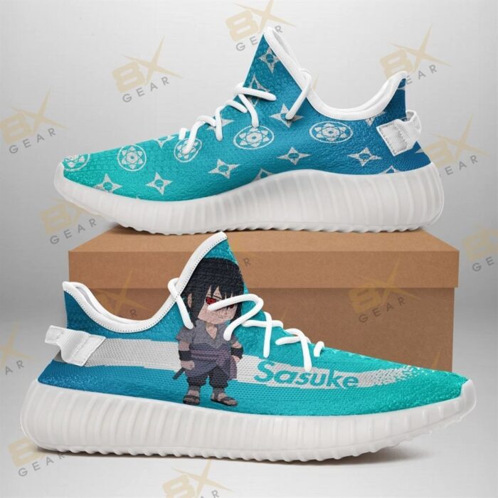 Chibi Sasuke Yeezy Sneakers Fashion Mixed For Naruto Fan Yeezy Sneakers Shoes White