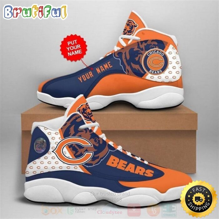 Chicago Bears NFL Custom Name Air Jordan 13 Shoes