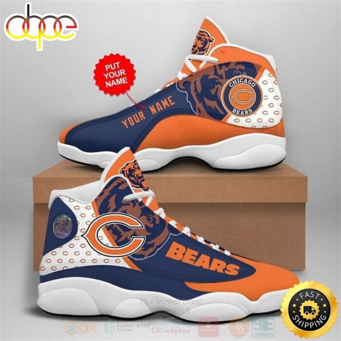 Chicago Bears NFL Custom Name Air Jordan 13 Shoes