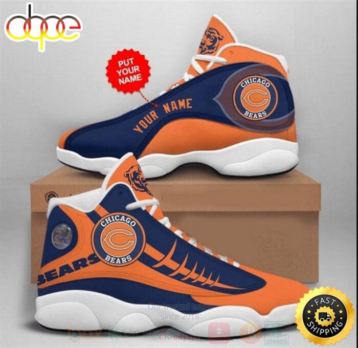 Chicago Bears NFL Football Team Custom Name Air Jordan 13 Shoes