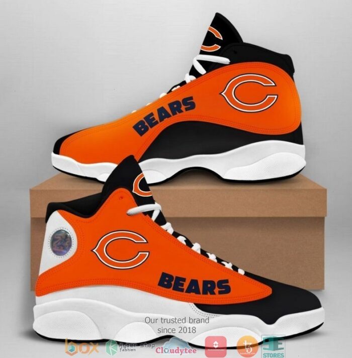 Chicago Bears Nfl Big Logo Football Team Air Jordan 13 Sneaker Shoes