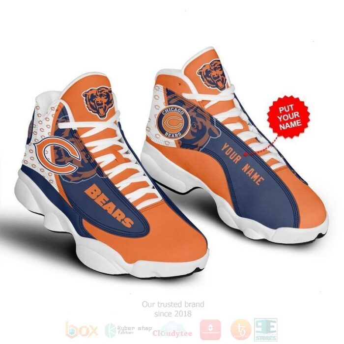 Chicago Bears Nfl Custom Name Air Jordan 13 Shoes 2