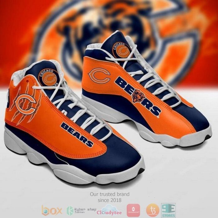 Chicago Bears Nfl Skull Football Team 8 Air Jordan 13 Sneaker Shoes