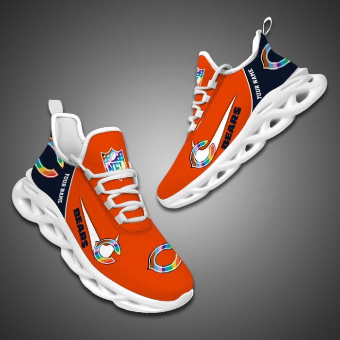 Chicago Bears Personalized Pride Month Luxury NFL Max Soul Shoes Ver 2