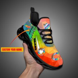 Chicago Bears Personalized Pride Month Luxury NFL Max Soul Shoes v1