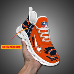 Chicago Bears Personalized Ripped Design NFL Max Soul Shoes