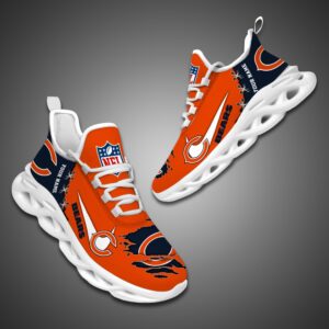 Chicago Bears Personalized Ripped Design NFL Max Soul Shoes