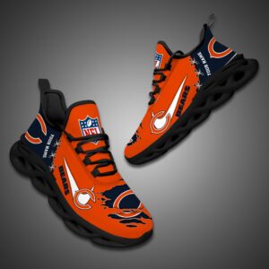 Chicago Bears Personalized Ripped Design NFL Max Soul Shoes