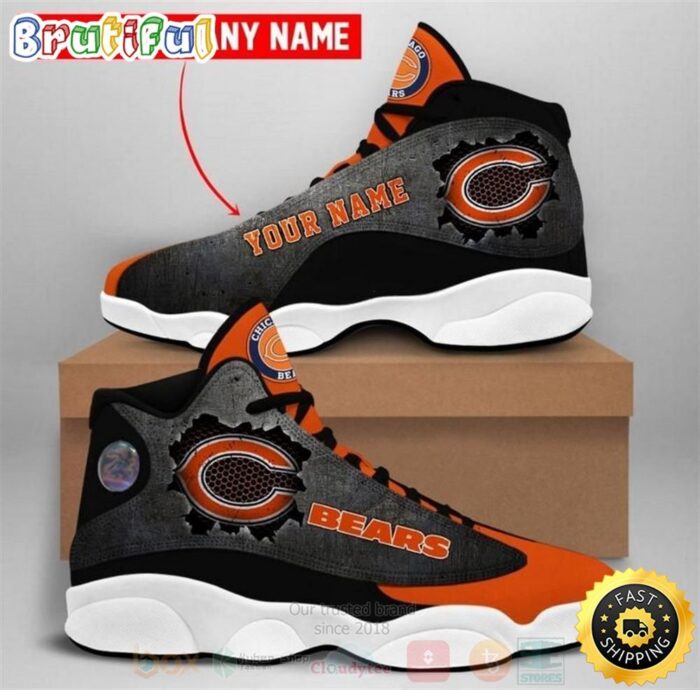 Chicago Bears Team NFL Custom Name Air Jordan 13 Shoes