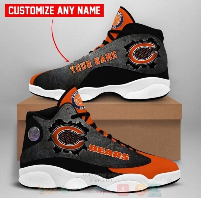 Chicago Bears Team Nfl Custom Name Air Jordan 13 Shoes