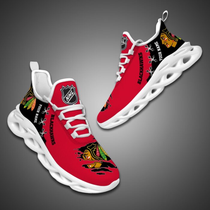 Chicago Blackhawks Personalized NHL Max Soul Shoes