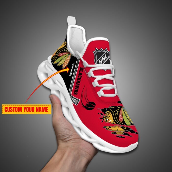 Chicago Blackhawks Personalized NHL Max Soul Shoes Ver 2