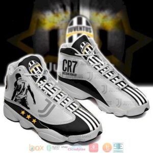 Christiano Ronaldo And Juventus Footbal Cr7 Big Logo Gift Air Jordan 13 Sneaker Shoes