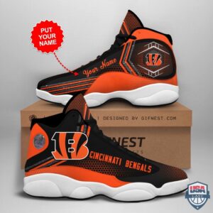 Cincinnati Bengals Air Jordan 13 Custom Name Personalized Shoes