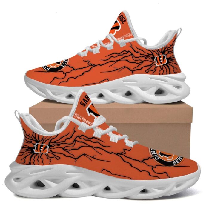 Cincinnati Bengals Custom Name Stylish Graffiti Personality 165 NFL Max Soul Sneaker Running Sport Shoes