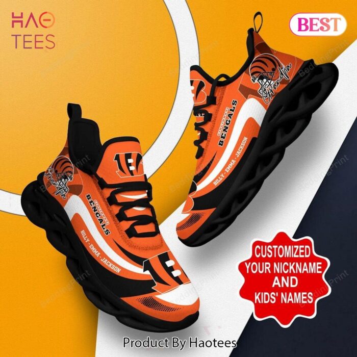 Cincinnati Bengals NFL Custom Name Max Soul Shoes