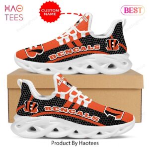 Cincinnati Bengals NFL Hot Orange Black Color Max Soul Shoes