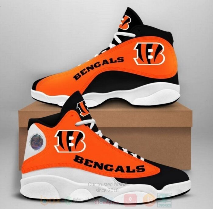 Cincinnati Bengals Nfl Big Logo Football Team Air Jordan 13 Shoes