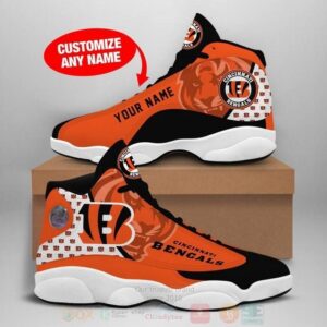 Cincinnati Bengals Nfl Football Team Custom Name Air Jordan 13 Shoes