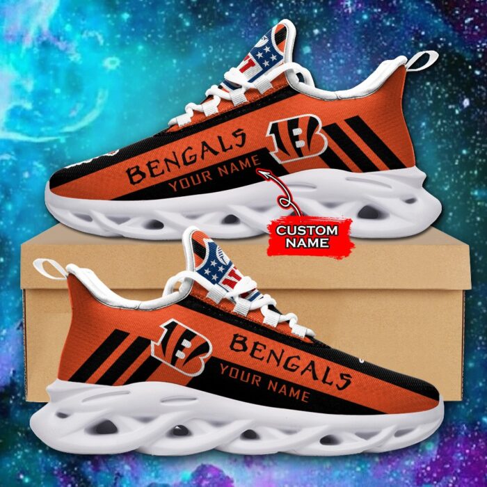 Cincinnati Bengals Personalized NFL Max Soul Sneaker