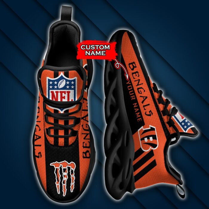 Cincinnati Bengals Personalized NFL Max Soul Sneaker