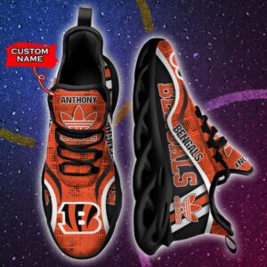 Cincinnati Bengals Personalized NFL Max Soul Sneaker Adidas Ver 1