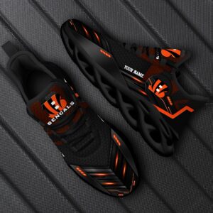 Cincinnati Bengals Personalized NFL Sport Black Max Soul Shoes