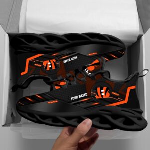 Cincinnati Bengals Personalized NFL Sport Black Max Soul Shoes