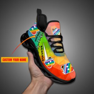 Cincinnati Bengals Personalized Pride Month Luxury NFL Max Soul Shoes v1