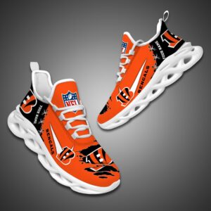 Cincinnati Bengals Personalized Ripped Design NFL Max Soul Shoes