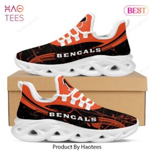 Cincinnati Bengals Splash Colors Design Black Orange Max Soul Shoes