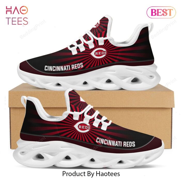 Cincinnati Reds MLB Light Flashes Design Black Red Max Soul Shoes