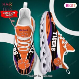 Clemson Tigers NCAA Violet Mix Orange Max Soul Shoes Fan Gift