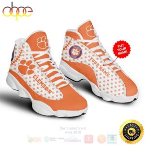 Clemson Tigers NFL Custom Name Air Jordan 13 Shoes 2