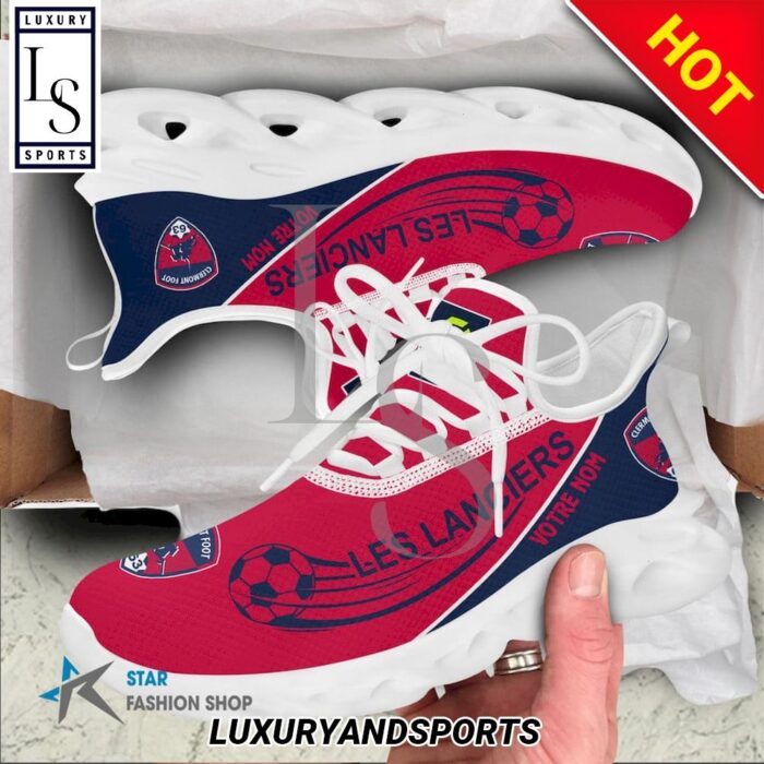 Clermont Foot 63 Custom Name Red Dark Blue Max Soul Shoes