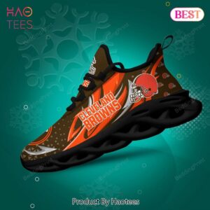 Cleveland Browns NFL Black Orange Color Max Soul Shoes