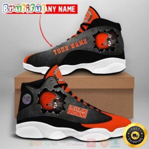 Cleveland Browns NFL Custom Name Air Jordan 13 Shoes