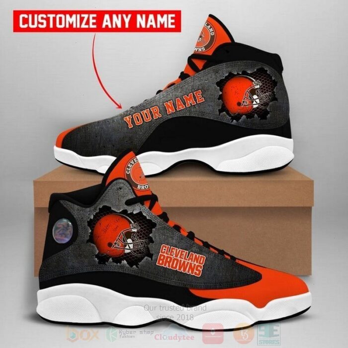 Cleveland Browns Nfl Custom Name Air Jordan 13 Shoes