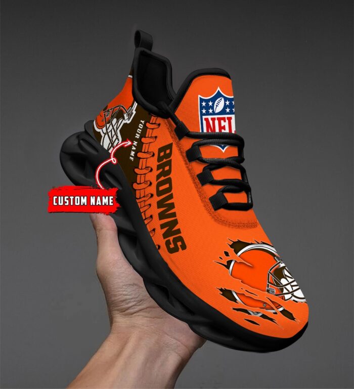 Cleveland Browns Personalized NFL Max Soul Shoes Ver 2