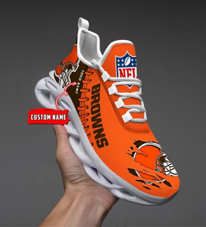 Cleveland Browns Personalized NFL Max Soul Shoes Ver 2