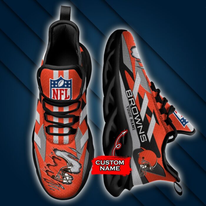 Cleveland Browns Personalized NFL Max Soul Sneaker Ver 1