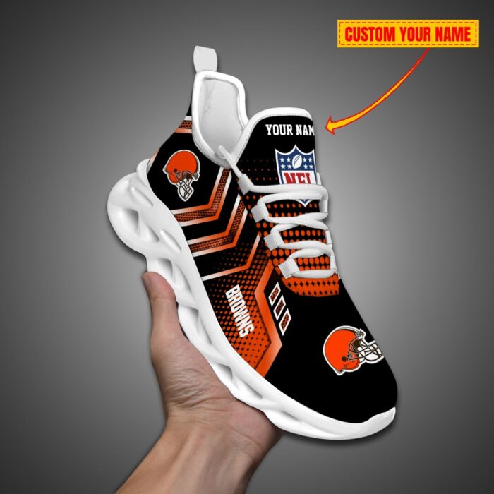 Cleveland Browns Personalized NFL Metal Style Design Max Soul Shoes