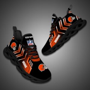 Cleveland Browns Personalized NFL Metal Style Design Max Soul Shoes